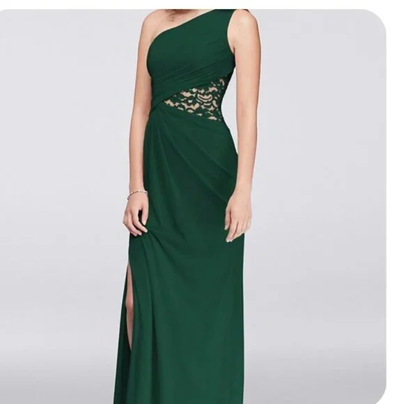 davids bridal green dress Davids Bridal bridesmaid dress in GEM size 12